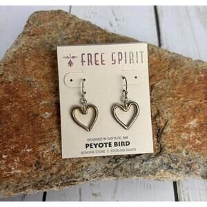 NEW Peyote Bird Sterling Silver Heart‎ Earrings J084